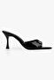 Women's Krista Black Patent Leather Heeled Slippers - 3