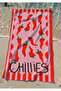Chili's - Colorful Beach Towel with Pepper Print - 75X150 cm