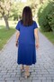Lycra Beaded Detail Pocket Short Sleeve Cotton Viscose Medium Length Plus Size Dress - 6