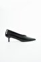 Kitten Black Skin Short Thin Heeled Women's Shoes - 2