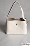 Casual White Small Size Women's Bag, Hand and Shoulder Bag with Adjustable Strap and Chain Accessories - 6