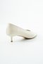 Kitten Cream Skin Short Thin Heeled Women's Shoes - 6