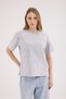 Women's Gray Washed Basic Regular Fit T-Shirt – 100% Cotton Vintage Look - 2