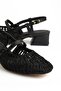 Olaitan Women's Black Short Thick Heeled Braided Shoes - 3