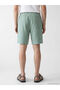 Green Loose Fit Muslin Men's Shorts - 4