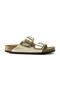 Arizona Bf Metallic Gold Gold Double Strap Women's Slippers 1016111 - 5