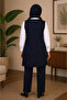 Women's Hijab Vest – Large Size Comfortable Cut Long Vest with Pockets - 6
