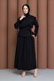 Beautifully Looking Two-Piece Suit with Belt in Black - 3