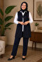Women's Hijab Vest – Large Size Comfortable Cut Long Vest with Pockets - 4