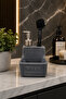 500 ml Gray Ceramic Liquid Soap Dispenser Detergent Dispenser Brush Holder, 11X11X18 cm - 4