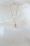 Gold Plated Pink Pearl Butterfly Necklace - 2