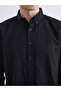 Black Regular Fit Linen Blend Men's Shirt - 4