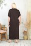 Plus Size Bat Sleeve Buttoned Collar with Necklace Modal Osho Fabric Premium Quality Draped Long Daily and Office Maxi Dress - 4