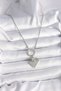 316L Steel Silver Color Ball Chain Zircon Stone Triangle Model Women's Necklace - 2