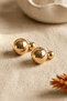 Gold Top Detailed Brand Earrings - 4