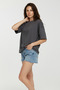 Women's Oversize Combed Cotton Fabric Crew Neck Comfortable Fit T-Shirt