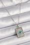 316L Steel Silver Color Zircon Stone Eye Engraving Detailed Plate Model Women's Necklace