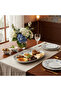 Luhpar White Ceramic Serving Plate with Blue Floral Design for Dining and Serving 12 inch - 2