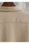 Men's Beige Short Sleeve Shirt and Shorts Wrinkle Crinkle Suit - 7