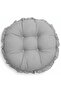 Round Cotton Linen Blend Light Heather Grey Cushion Soft for Home and Office 35 cm