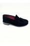 Black Nubuck Suede (Corcik Model) Tasseled 1-3 cm Low Heel Men's Shoes Vdz03039 - 3