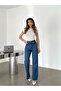 Cropped Palazzo Jeans - Blue - 6