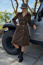 Women's Daily Premium Comfort Basic Long Brown Trench Coat