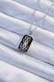 316L Steel Chain Silver Color Black Enamel Tarot Necklace