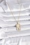 316L Steel Gold Color Chain Gemini Zodiac Sign Zircon Stone Women's Necklace - 2