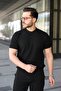 Men's Crew Neck Honeycomb Textured Short Sleeve Knitwear T-Shirt