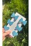 Turquoise Miks Stella Glittery Glitter Bow with Heart and Butterfly (Metal 5cm / 3cm with Clip, Pack of 6) - 2