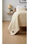 Beige Luxury Knitted Pique Single & New Generation Stylish and Lightweight Design Knitted Bedspread - 165 X 215 Cm. - 3