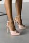 Linus Ankle Strap Nude Patent Leather