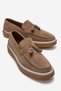 Genuine Nubuck Leather, Honey Color Sole, Laceless Men's Loafer Leather Shoes