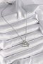 316L Steel Silver Color Chain Zircon Stone Detailed Heart Model Infinity Detail Women's Necklace - 2
