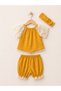 Lace Sleeves Bow Detail Baby Girl Shorts Set - 2
