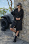 Women's Daily Premium Comfort Basic Long Black Trench Coat - 6