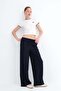 Elastic Waist Wide Leg Trousers Pn8418