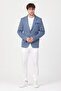 Ribas Men's Blue Flexible Cotton Blend Plaid Patterned Sports Blazer Jacket - 3