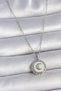 316L Steel Silver Color Chain White Enamel Crescent Embroidered Medallion Model Women's Necklace