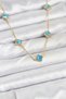 316L Steel Chain Gold Color Ice Blue Baby Boy Clover Women's Necklace