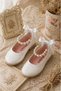 Girl's White Ballerina Shoes with Pearl Detail and Ribbon, Stylish Orthopedic Comfortable Daily Evening Dress Shoes - 3