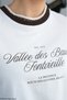 Women's Knitwear Detailed Printed Cotton T-Shirt - 5