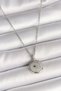 316L Steel Silver Color Chain Medallion Zircon Stone Embroidered Crescent Star Model Women's Necklace