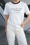 Women's Knitwear Detailed Printed Cotton T-Shirt - 2