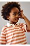Boy's Striped Polo Neck T-Shirt Orange 3110 - 3