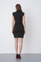Black Crepe Fabric High Neck Padded Mini Dress Stylish Casual and Office Dress 77159 - 3