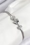 Brass Zircon Stone Heart Model Silver Color Women's Bracelet