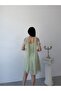 Mint Shoulder Scarf Detailed Lace Fabric Short Evening Dress - 7