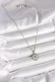 316L Steel Silver Color Chain Medallion Zircon Stone Embroidered Crescent Star Model Women's Necklace - 2